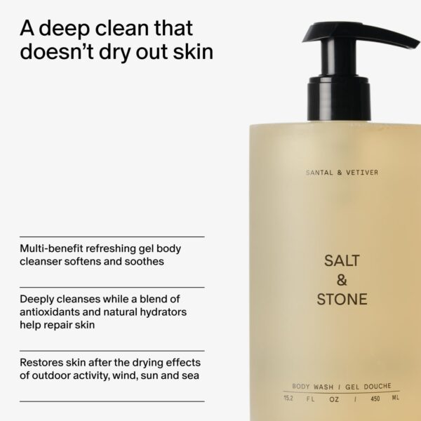 Salt & Stone Body Wash with Antioxidants for Deep Moisture | For Women & Men, Sulfate, Paraben, & Dye Free, Leaving Skin Soft and Hydrated - Image 2