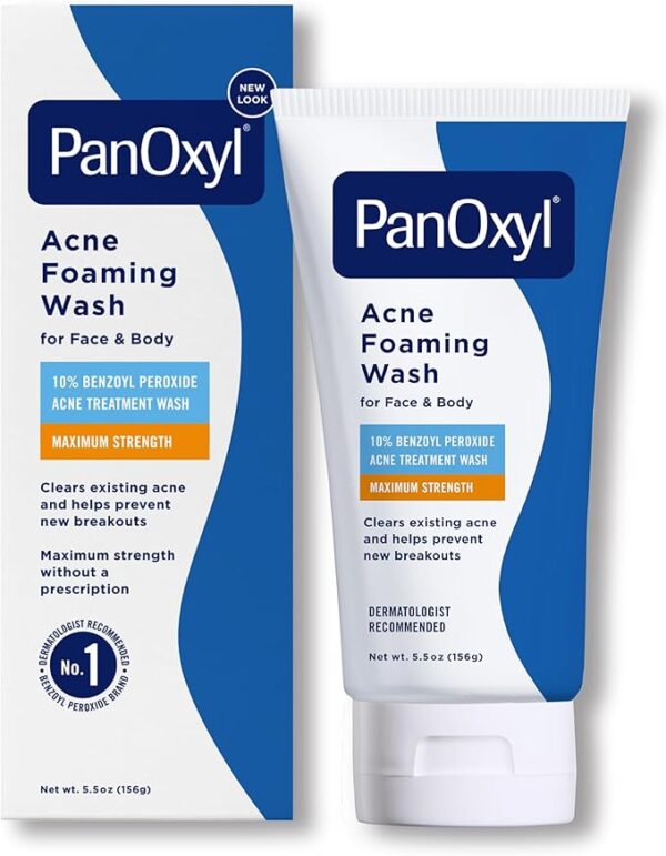 PanOxyl Acne Foaming Wash Benzoyl Peroxide 10% Maximum Strength Antimicrobial, 5.5 Oz - Image 3