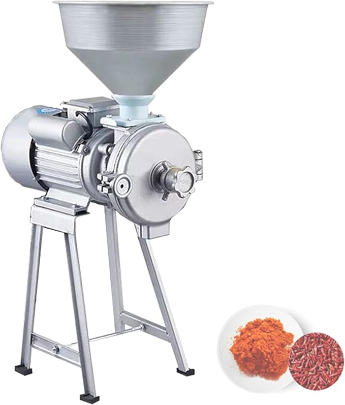 Electric Food Mill Grain Mill Wet Mill Coffee Grinder,Commercial Stainless Steel Corn Grinder Industrial Flour Milling Machine for Pepper Soybean Peanut Grains