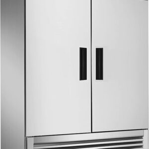 WESTLAKE 54" W Commercial Refrigerator 2 door 2 Section Stainless Steel Reach in Solid door Upright Fan Cooling 49 Cu.ft Cooler for Restuarant, Bar, Shop, etc